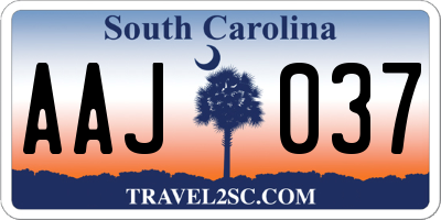 SC license plate AAJ037