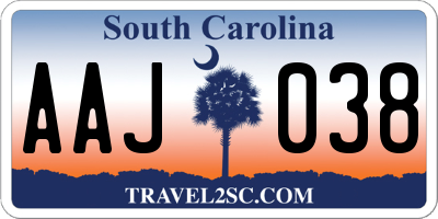 SC license plate AAJ038