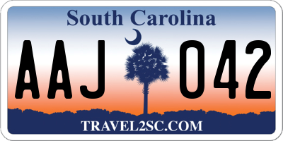 SC license plate AAJ042