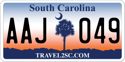 SC license plate AAJ049