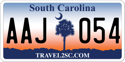 SC license plate AAJ054