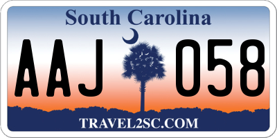 SC license plate AAJ058