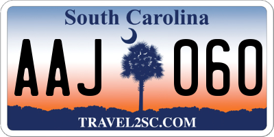 SC license plate AAJ060