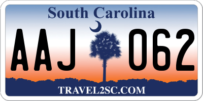 SC license plate AAJ062