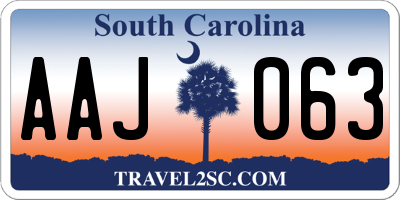 SC license plate AAJ063