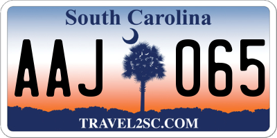 SC license plate AAJ065