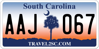 SC license plate AAJ067