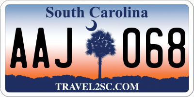 SC license plate AAJ068