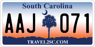 SC license plate AAJ071