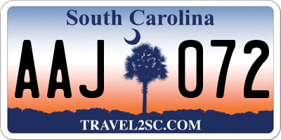 SC license plate AAJ072