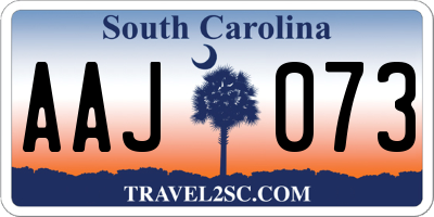 SC license plate AAJ073