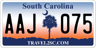 SC license plate AAJ075