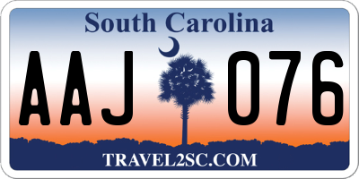 SC license plate AAJ076