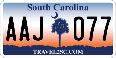 SC license plate AAJ077