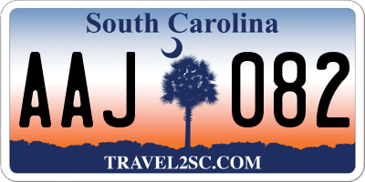 SC license plate AAJ082