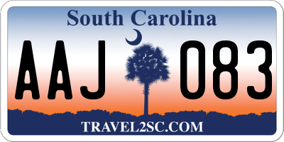 SC license plate AAJ083