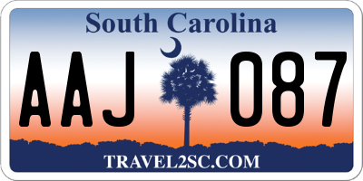 SC license plate AAJ087