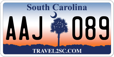 SC license plate AAJ089