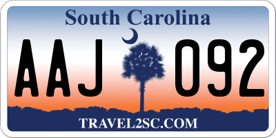 SC license plate AAJ092