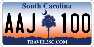 SC license plate AAJ100