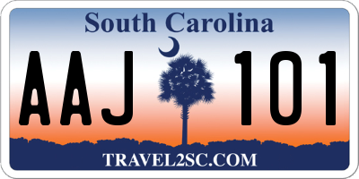 SC license plate AAJ101