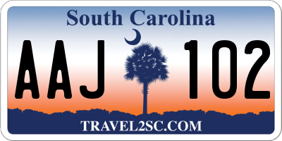 SC license plate AAJ102