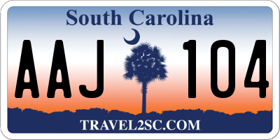 SC license plate AAJ104