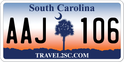 SC license plate AAJ106