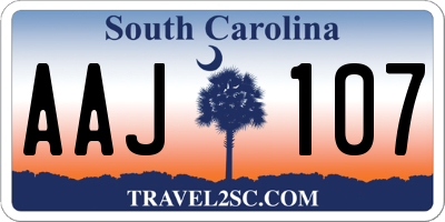 SC license plate AAJ107