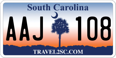 SC license plate AAJ108