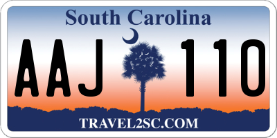 SC license plate AAJ110