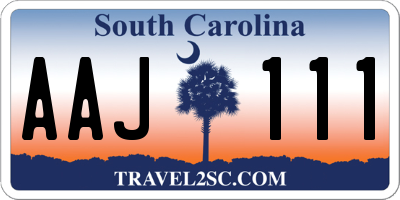 SC license plate AAJ111