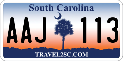 SC license plate AAJ113