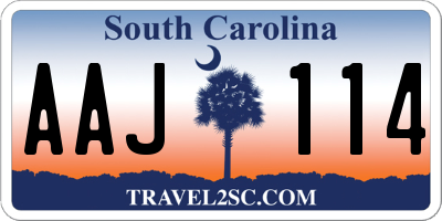 SC license plate AAJ114