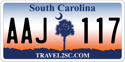 SC license plate AAJ117