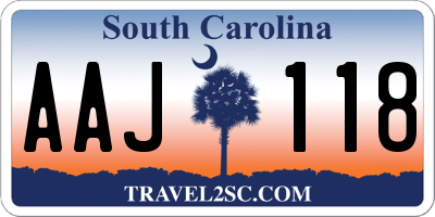 SC license plate AAJ118