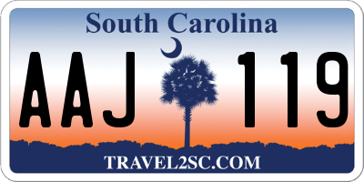 SC license plate AAJ119