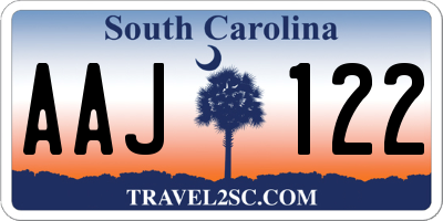 SC license plate AAJ122