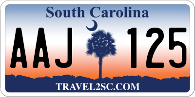 SC license plate AAJ125