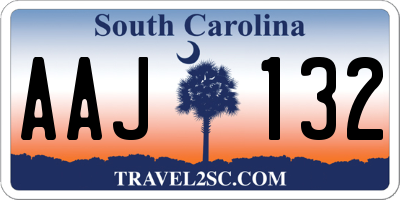 SC license plate AAJ132