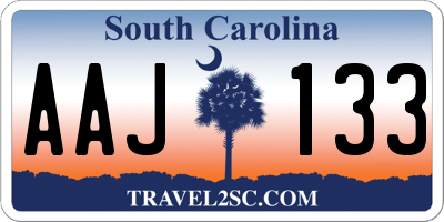 SC license plate AAJ133