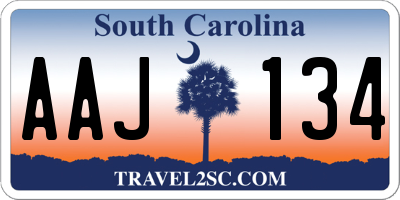 SC license plate AAJ134