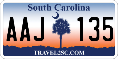 SC license plate AAJ135