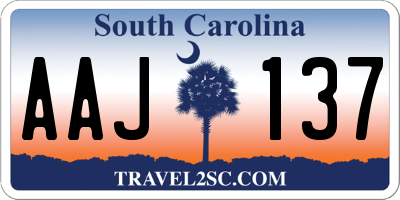 SC license plate AAJ137