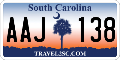 SC license plate AAJ138