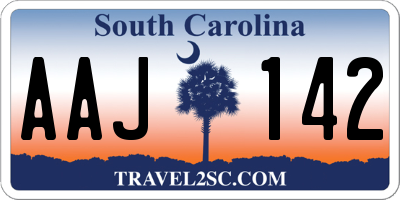 SC license plate AAJ142