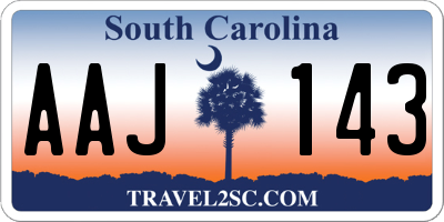 SC license plate AAJ143