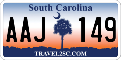 SC license plate AAJ149