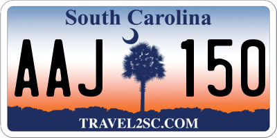 SC license plate AAJ150