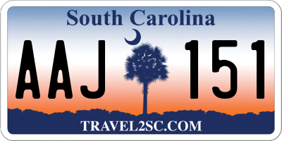 SC license plate AAJ151